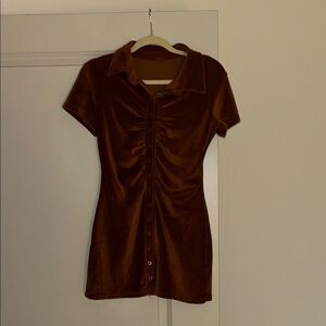 Velvet Brown Button-Up dress